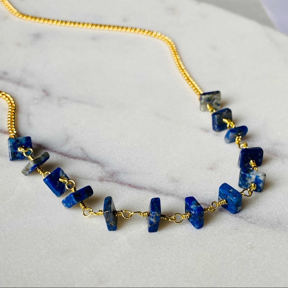 Lapis Lazuli Gold Statement Necklac